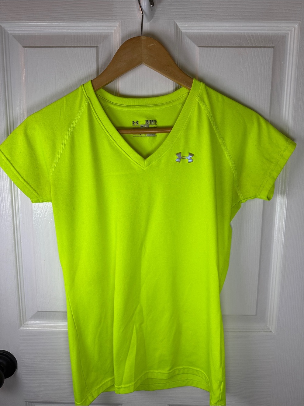 Under Armour Neon Yellow V-Neck Performance Tee